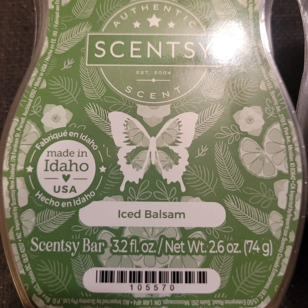 Lot Of 2 New Scentsy Wax  - 3.2 oz Bars - Iced Balsam‎